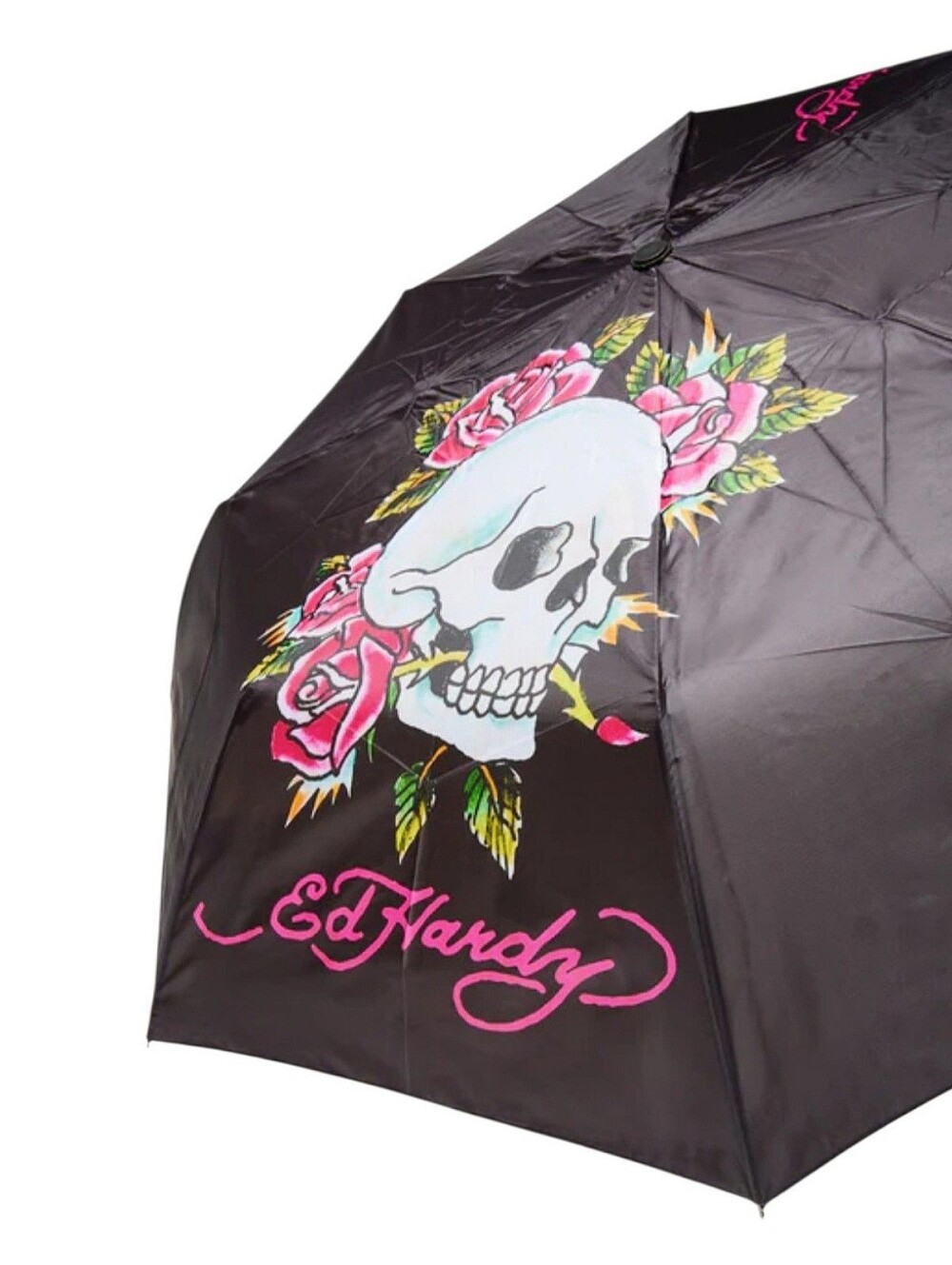 Ed Hardy Skull & Rose Design Compact Umbrella